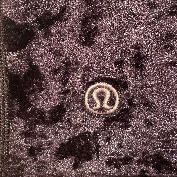 Lululemon - All Aligned long sleeved - mock neck, black crushed velour, Size 12 - Picture 3 of 6